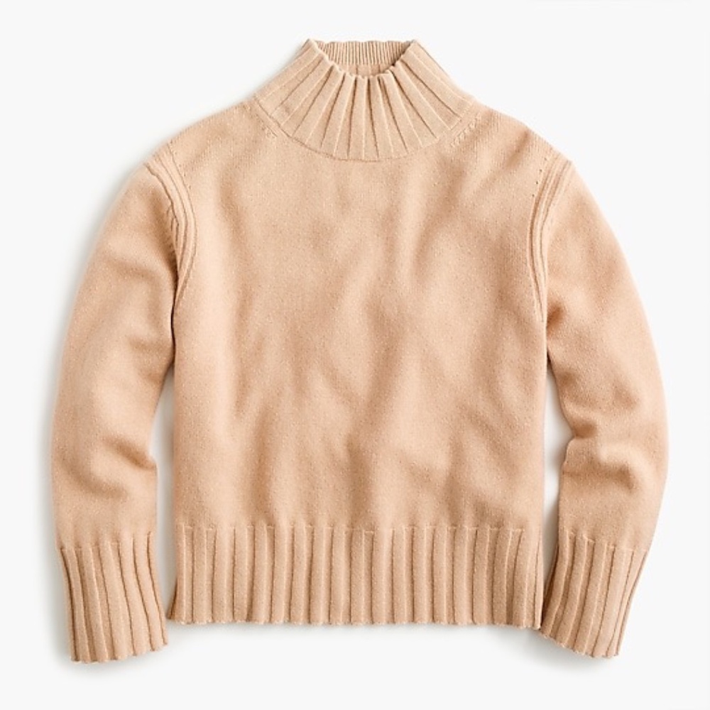 Relaxed mockneck sweater in cashmere